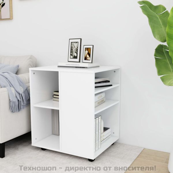 Подвижен шкаф, бял, 60x53x72 см, инженерно дърво