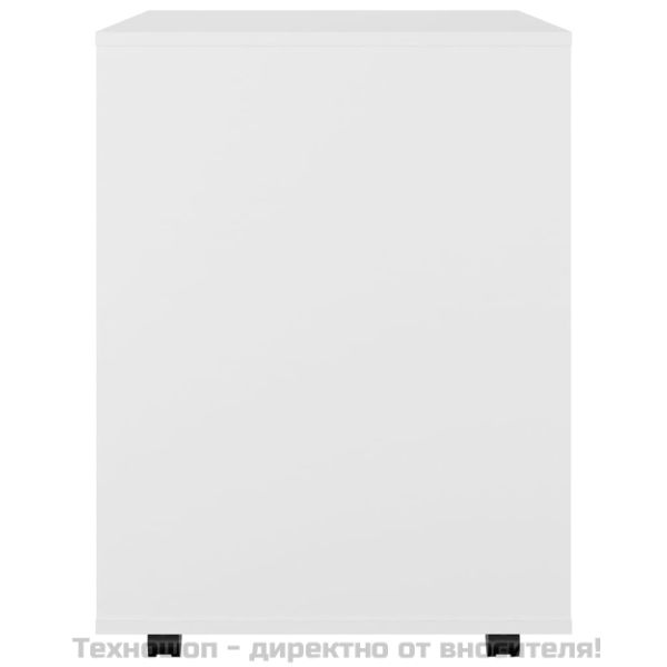 Подвижен шкаф, бял, 60x53x72 см, инженерно дърво