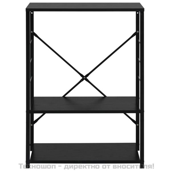 Шкаф за микровълнова, черен, 60x39,6x79,5 см, инженерно дърво