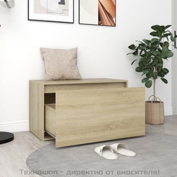 Пейка за коридор, 80x40x45 см, дъб сонома, инженерно дърво