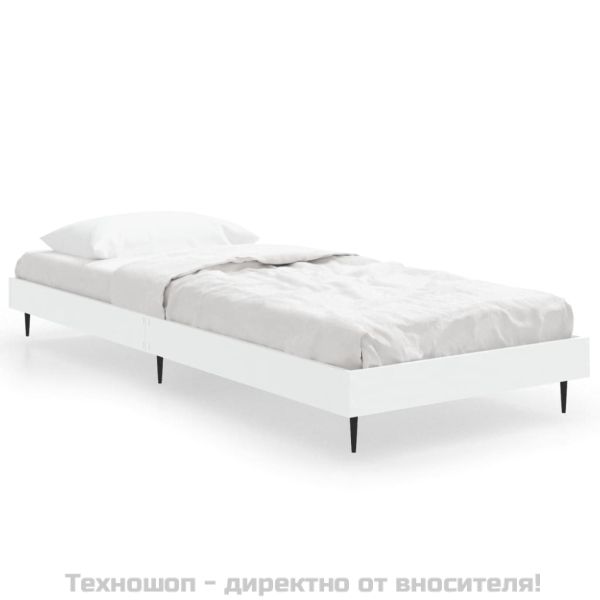 Рамка за легло, бяла, 75x190 см, инженерно дърво