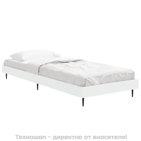 Рамка за легло, бяла, 75x190 см, инженерно дърво