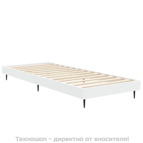 Рамка за легло, бяла, 75x190 см, инженерно дърво