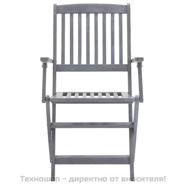 Сгъваеми градински столове, 6 бр, с възглавници, акация масив