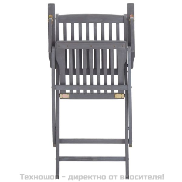 Сгъваеми градински столове, 6 бр, с възглавници, акация масив