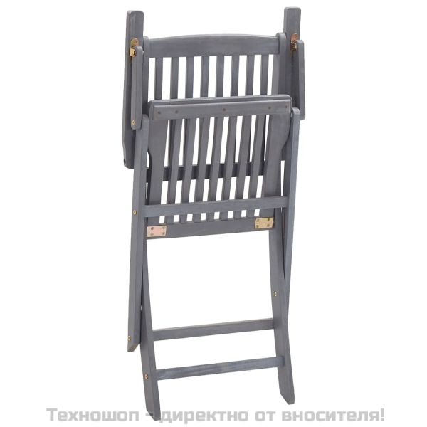 Сгъваеми градински столове, 6 бр, с възглавници, акация масив
