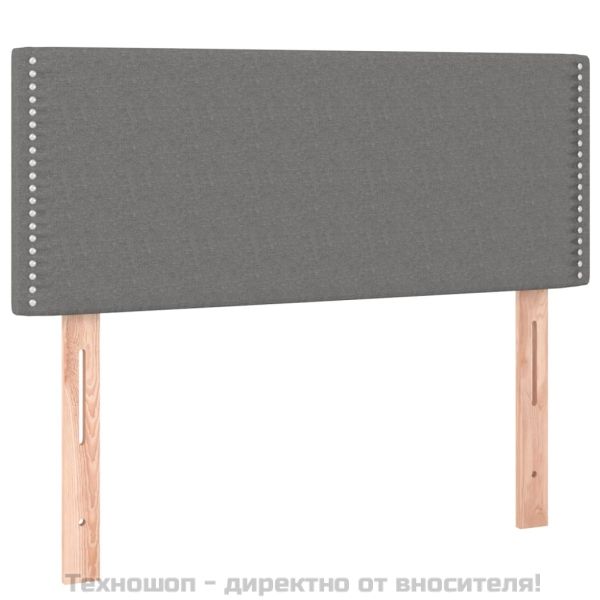 Боксспринг легло с матрак, тъмносив, 90x190 см, плат