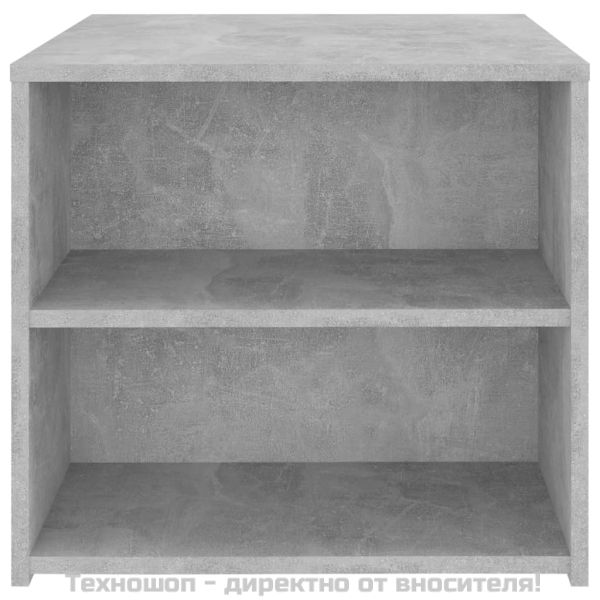 Странична маса, бетонно сива, 50x50x45 см, инженерно дърво