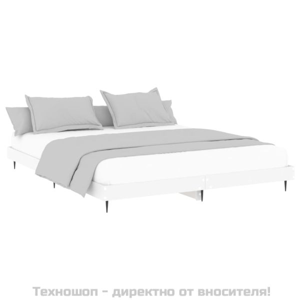 Рамка за легло, бяла, 120x200 см, масивно дърво