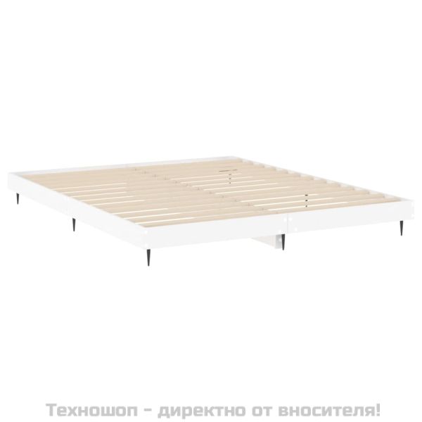 Рамка за легло, бяла, 120x200 см, масивно дърво