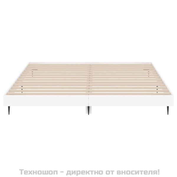 Рамка за легло, бяла, 120x200 см, масивно дърво