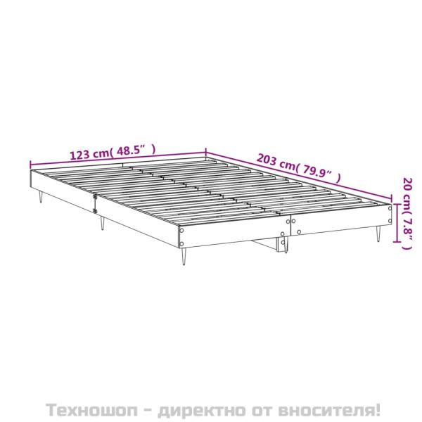 Рамка за легло, бяла, 120x200 см, масивно дърво