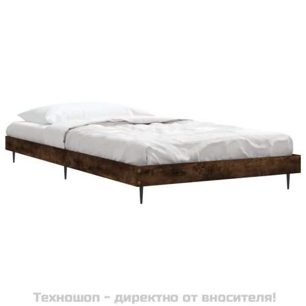 Рамка за легло без матрак опушен дъб 100x200 см инженерно дърво
