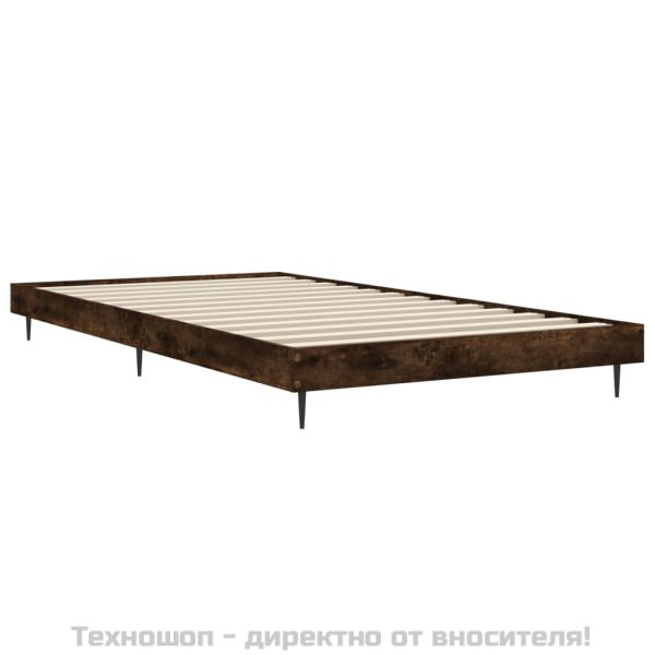 Рамка за легло без матрак опушен дъб 100x200 см инженерно дърво