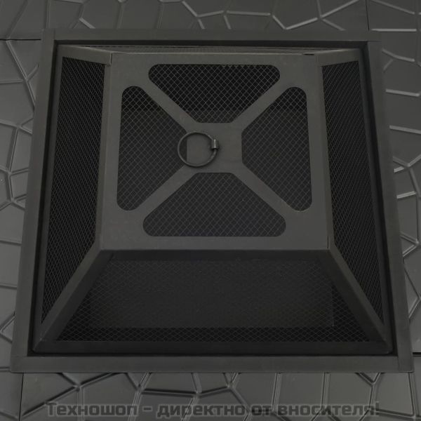 Преносимо огнище с ръжен, 79x79x46,5 см, XXL, стомана