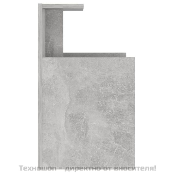 Нощни шкафчета, 2 бр, бетонно сив, 40x35x60 см, инженерно дърво