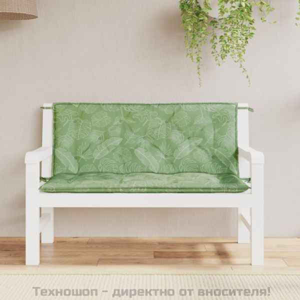 Възглавници за градински пейки 2 бр на листа 120x50x7 см плат