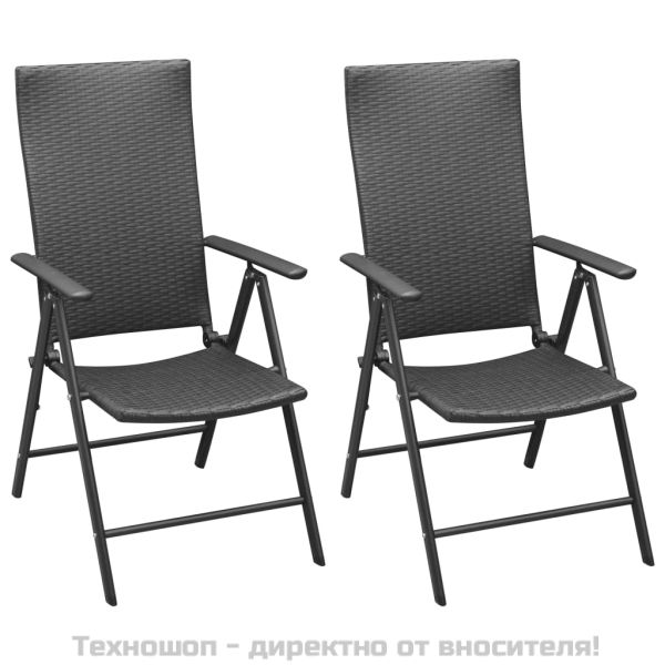 Градински трапезен комплект, 3 части, черно и кафяво