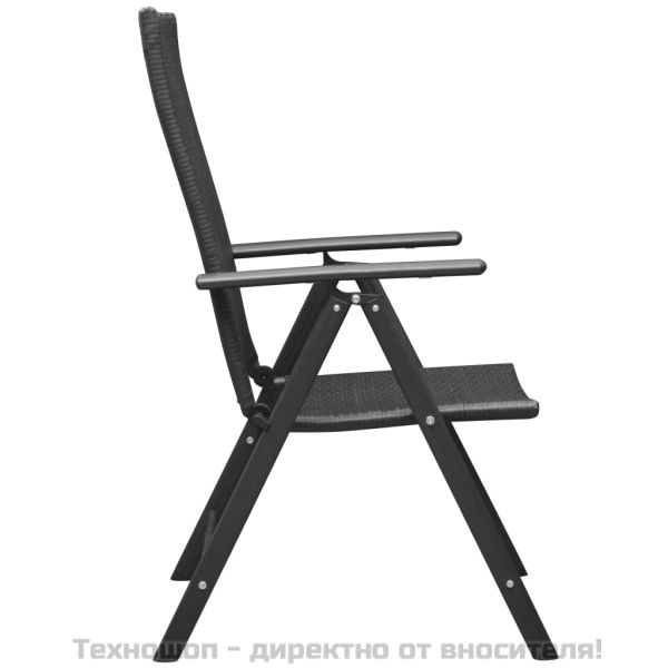 Градински трапезен комплект, 5 части, черен