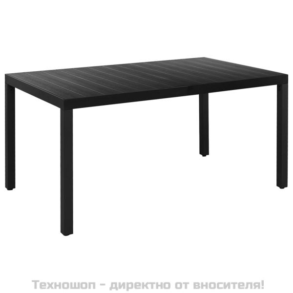 Градински трапезен комплект, 5 части, черен