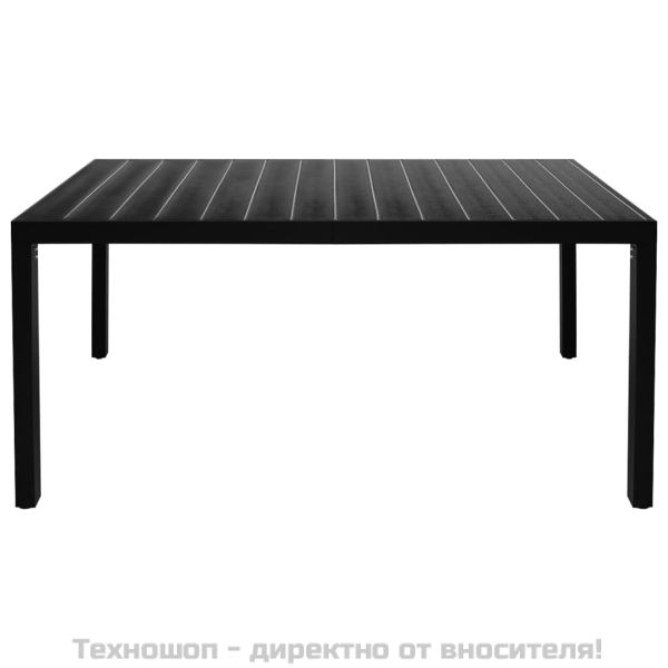 Градински трапезен комплект, 5 части, черен