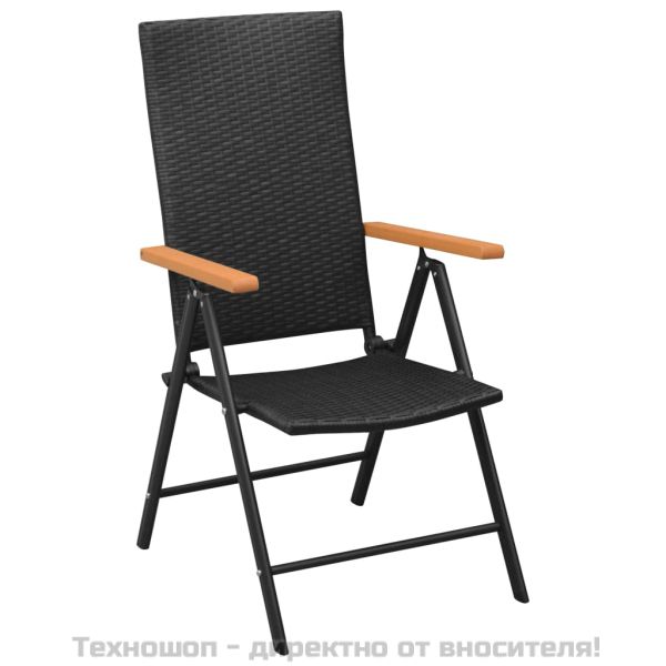 Градински трапезен комплект, 3 части, черно и кафяво