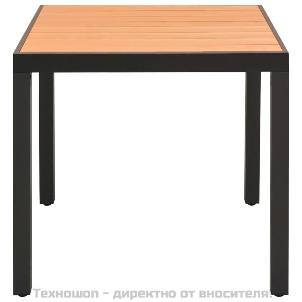 Градински трапезен комплект, 3 части, черно и кафяво