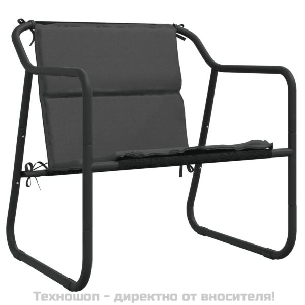 Градински комплект от 4 части с възглавници антрацит стомана