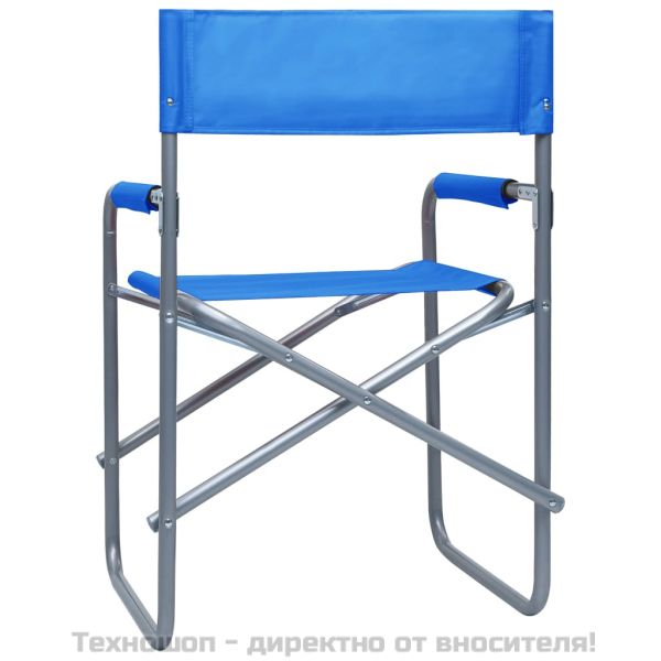 Режисьорски столове, 2 бр, стомана, сини