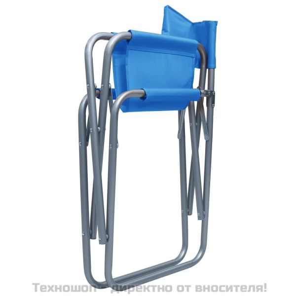 Режисьорски столове, 2 бр, стомана, сини