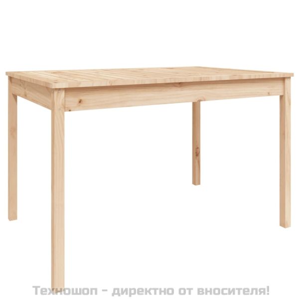 Градинска маса, 121x82,5x76 см, борово дърво масив