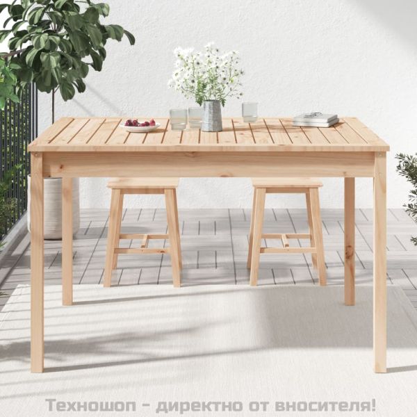Градинска маса, 121x82,5x76 см, борово дърво масив
