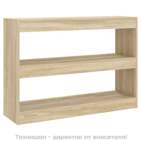 Библиотека/разделител за стая, дъб сонома, 100x30x72 см
