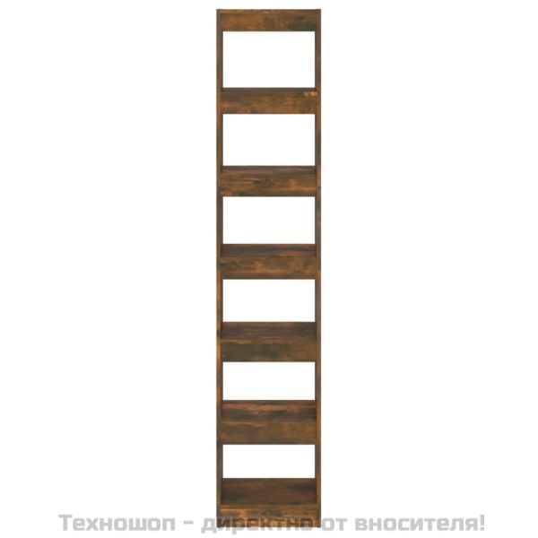Библиотека/разделител за стая, опушен дъб, 40x30x198 см