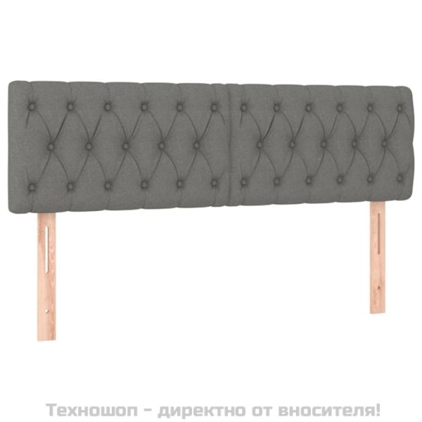 Боксспринг легло с матрак, тъмносиво, 140x190 см плат