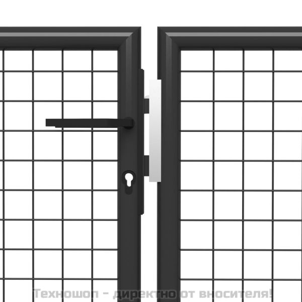 Градинска порта от стомана 350x75 см, антрацит