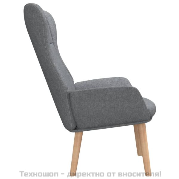 Релакс стол, светлосив, текстил