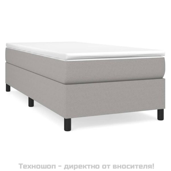 Боксспринг легло с матрак, светлосива, 90x190 см, плат