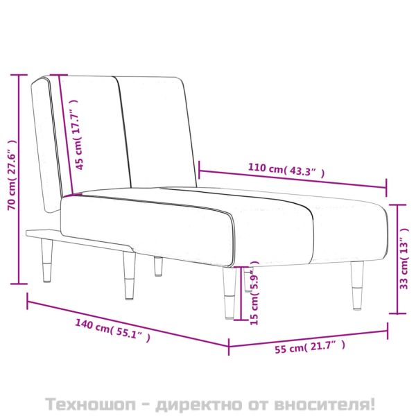 Кушетка, черна, кадифе