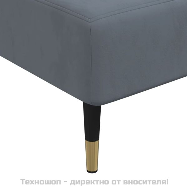 Кушетка, тъмносива, кадифе