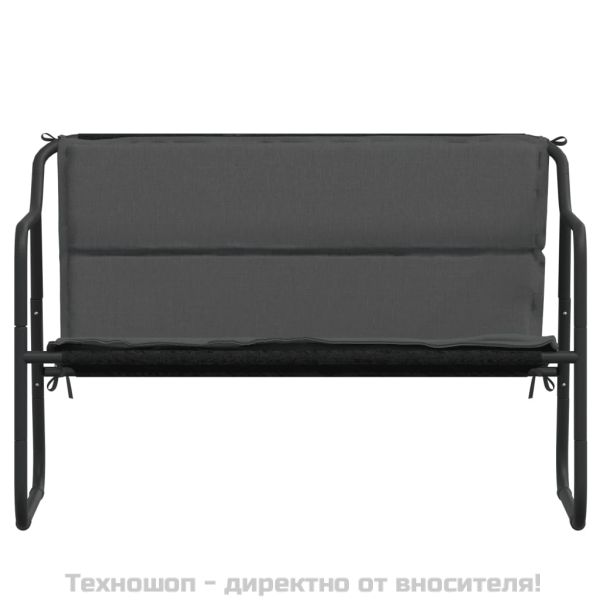 2-местна градинска пейка с възглавница антрацит стомана