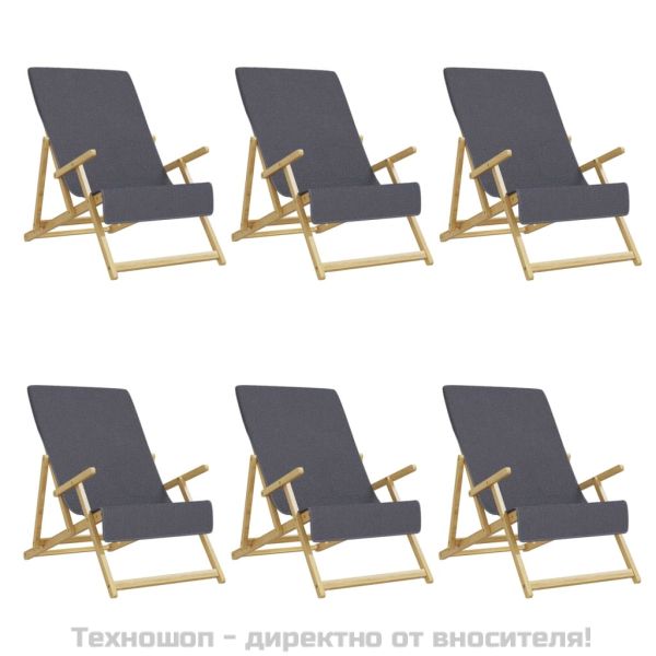 Плажни кърпи 6 бр антрацит 60x135 см текстил 400 GSM