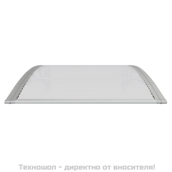 Сенник за врата, сив и прозрачен, 100x75 см, поликарбонат