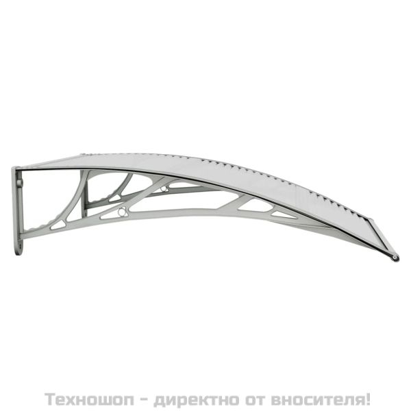 Сенник за врата, сив и прозрачен, 100x75 см, поликарбонат