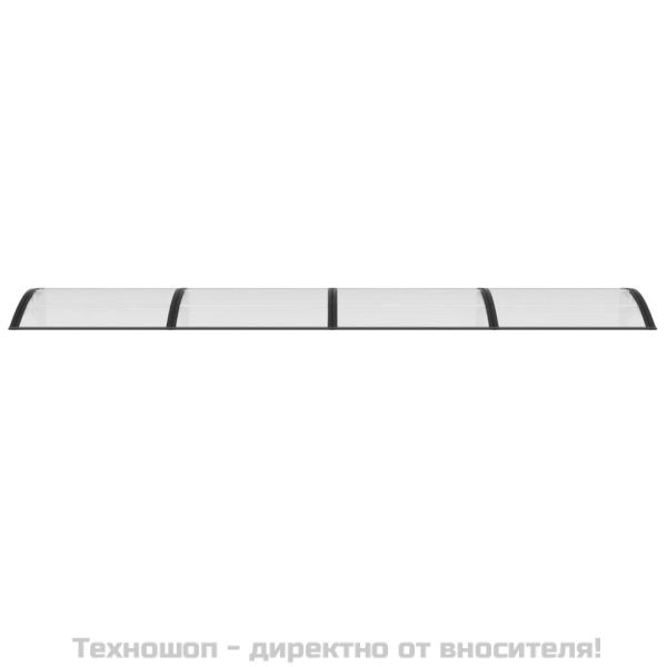 Навес за врата, черно и прозрачно, 350x75 см, поликарбонат