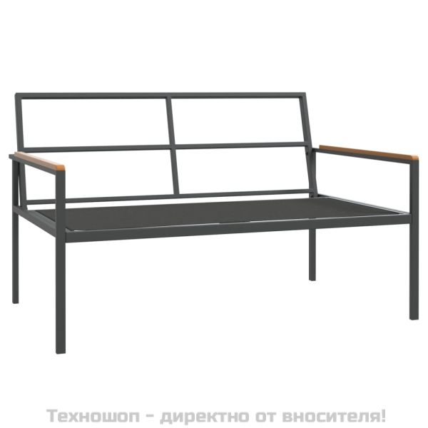 Градински комплект от 4 части с възглавници антрацит стомана