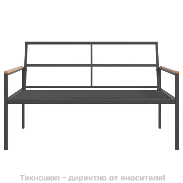 Градински комплект от 4 части с възглавници антрацит стомана
