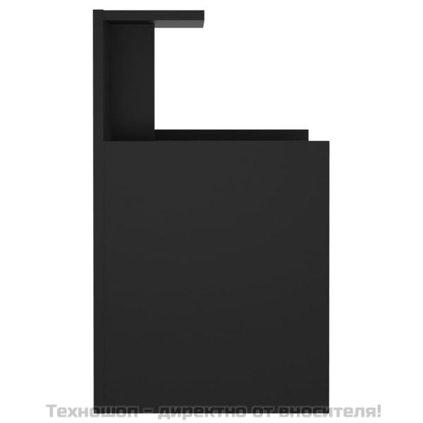 Нощни шкафчета, 2 бр, черни, 40x35x60 см, инженерно дърво