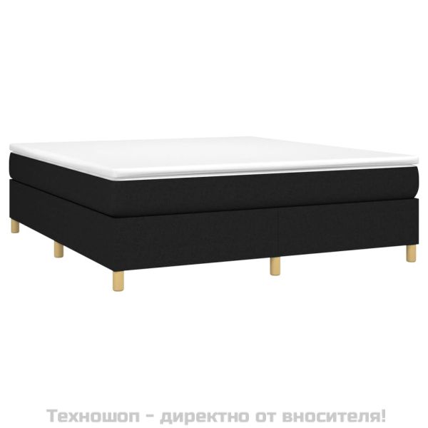 Боксспринг легло с матрак, черно, 160x200 см, плат