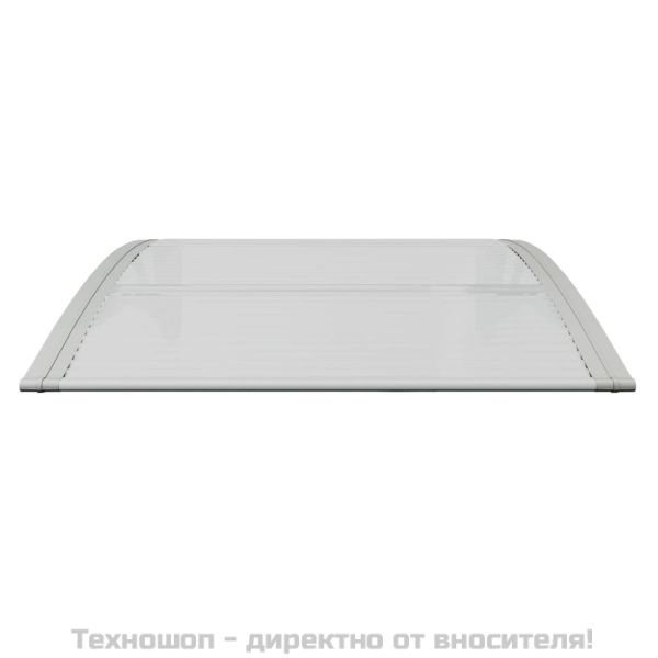 Сенник за врата, сив и прозрачен, 80x75 см, поликарбонат